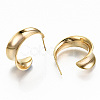 Semicircular Brass Stud Earrings X-KK-T062-39G-NF-2