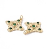 Rack Plating Brass Micro Pave Cubic Zirconia Pendants KK-B060-02G-2