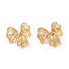 Stripe Bowknot 304 Stainless Steel Stud Earrings for Women EJEW-U003-16G-2