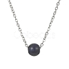 Natural Lapis Lazuli Round Bead Pendant Necklaces NJEW-JN04551-03-1