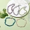 Natural Gemstone Beads Anklets AJEW-AN00583-5