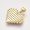 Brass Micro Pave Cubic Zirconia Pendants ZIRC-T006-70G-2