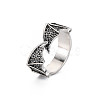 Double Wing Open Cuff Ring RJEW-S038-232-3