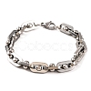 Tarnish Resistant 304 Stainless Steel Oval Link Chain Bracelets BJEW-B078-76P-1