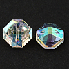 2-Hole Taiwan Acrylic Rhinestone Octagon Buttons BUTT-F016-11.5mm-15-2