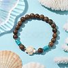 Beach Tortoise Synthetic Turquoise Bracelets BJEW-JB10303-01-2