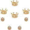 CHGCRAFT 8Pcs 2 Styles CZ Brass Micro Pave Grade AAA Cubic Zirconia Beads KK-CA0001-38G-1