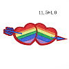 Pride Flag/Rainbow Flag & Heart & Arrow Theme Computerized Embroidery Cloth Iron On/Sew On Patches RABO-PW0001-123A-1