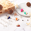 Fashewelry 10 Pair 10 Color Transparent Resin & Wood Stud Earring Findings DIY-FW0001-08-11