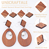 Unicraftale 30Pcs Camel Natural Wood Stud Earrings EJEW-UN0002-33B-5