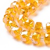 Electroplate Transparent Glass Beads Strands EGLA-H101-03C-3