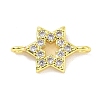 Real 18K Gold Plated Brass Micro Pave Cubic Zirconia Connector Charms KK-L209-047G-02-1