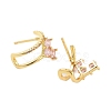 Rack Plating Heart Brass Stud Earrings EJEW-N055-32G-RS-2