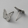 304 Stainless Steel Textured Geometry Stud Earrings Findings with Hole STAS-WH0027-54D-3