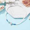 Tibetan Style Alloy Dolphin & Seed Beaded Stretch Anklet for Women AJEW-AN00558-3
