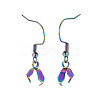 Rainbow Color 304 Stainless Steel Earring Hooks STAS-N098-023-3