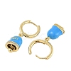 Bell Brass & Enamel Hoop Earrings for Women EJEW-U015-25G-F-2