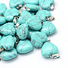 Heart Dyed Synthetic Turquoise Pendants G-Q371-09-1