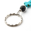 Natural Lava Rock Beads and Synthetic Turquoise beads Keychain KEYC-JKC00267-03-4