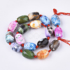Natural Fire Crackle Agate Beads Strands G-T118-84-2