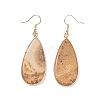 Natural Picture Jasper Teardrop Dangle Earrings EJEW-G331-01G-07-3