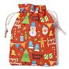 Christmas Theme Cloth Printed Storage Bags ABAG-F010-02B-03-2