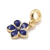 Rack Plating Alloy Enamel Flower European Dangle Charms FIND-B034-55G-02-2