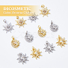 DICOSMETIC 12Pcs 6 Styles Brass Micro Pave Cubic Zirconia Pendants KK-DC0003-29-3