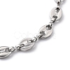 Tarnish Resistant 304 Stainless Steel Coffee Bean Chain Bracelets BJEW-JB05495-2