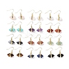 Gemstone Bullet Dangle Earrings EJEW-A085-01G-1