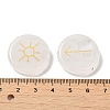 13Pcs Flat Round Natural Quartz Crystal Rune Stones G-K335-08G-3