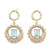 Flat Round Light Gold Brass Micro Pave Cubic Zirconia Stud Earrings EJEW-Q800-48KCG-2