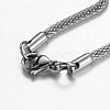 201 Stainless Steel Mesh Chain Necklaces X-NJEW-G256-01P-2