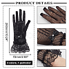 AHADERMAKER 3 Pairs 3 Color Flower Pattern Lace Gloves AJEW-GA0006-17-2
