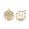 Brass Micro Pave Cubic Zirconia Pendants KK-D156-05G-E-2