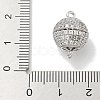 Rack Plating Round Brass Micro Pave Clear Cubic Zirconia Magnetic Clasps KK-L224-068P-2