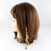Dyed Feather Iron Hair Bands OHAR-R195-03-4