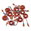 Natural Red Agate Donut Pendants G-R489-03-1