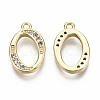 Brass Micro Pave Clear Cubic Zirconia Pendants KK-S360-053O-NF-1