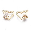 Brass Micro Pave Clear Cubic Zirconia Charms KK-N232-256-2