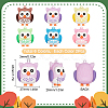SUNNYCLUE 12Pcs 6 Colors PVC Cartoon Owl Doll Pendants KY-SC0001-64-2