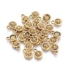 Tibetan Style Alloy Flat Round with Helm Pattern Charms TIBEP-EAAA013Y-AG-FF-2