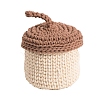 Acorn Shape Handmade Woven Cotton Rope Storage Basket PW-WG78662-03-1