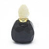 Natural Black Tourmaline Openable Perfume Bottle Pendants G-E556-01H-2