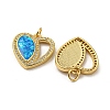 Valentine's Day Brass Micro Pave Cubic Zirconia with Synthetic Opal Pendants KK-D096-02E-G-2