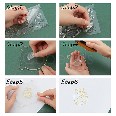 Globleland 9 Style PVC Plastic Stamps DIY-GL0001-35-1