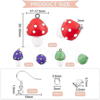 CHGCRAFT DIY Mushroom Dangle Earring Making Kits DIY-CA0003-91-1