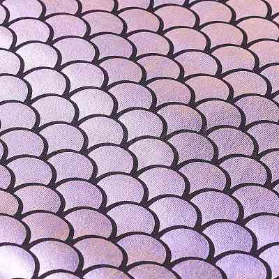 Sparkly Hologram Spandex Mermaid Printed Fish Scale Fabric AJEW-XCP0001-90-1