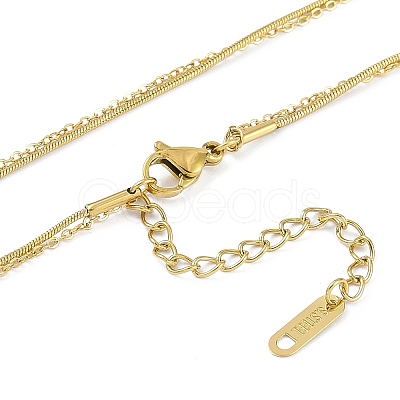 Ion Plating(IP) Golden Tone 304 Stainless Steel Pave Cubic Zirconia Rectangle Pendant Necklaces for Women NJEW-K276-09G-04-1