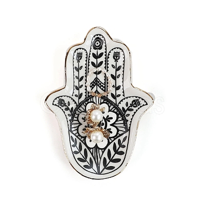 Porcelain Hamsa Hand  Jewelry Tray PW-WG44C07-01-1